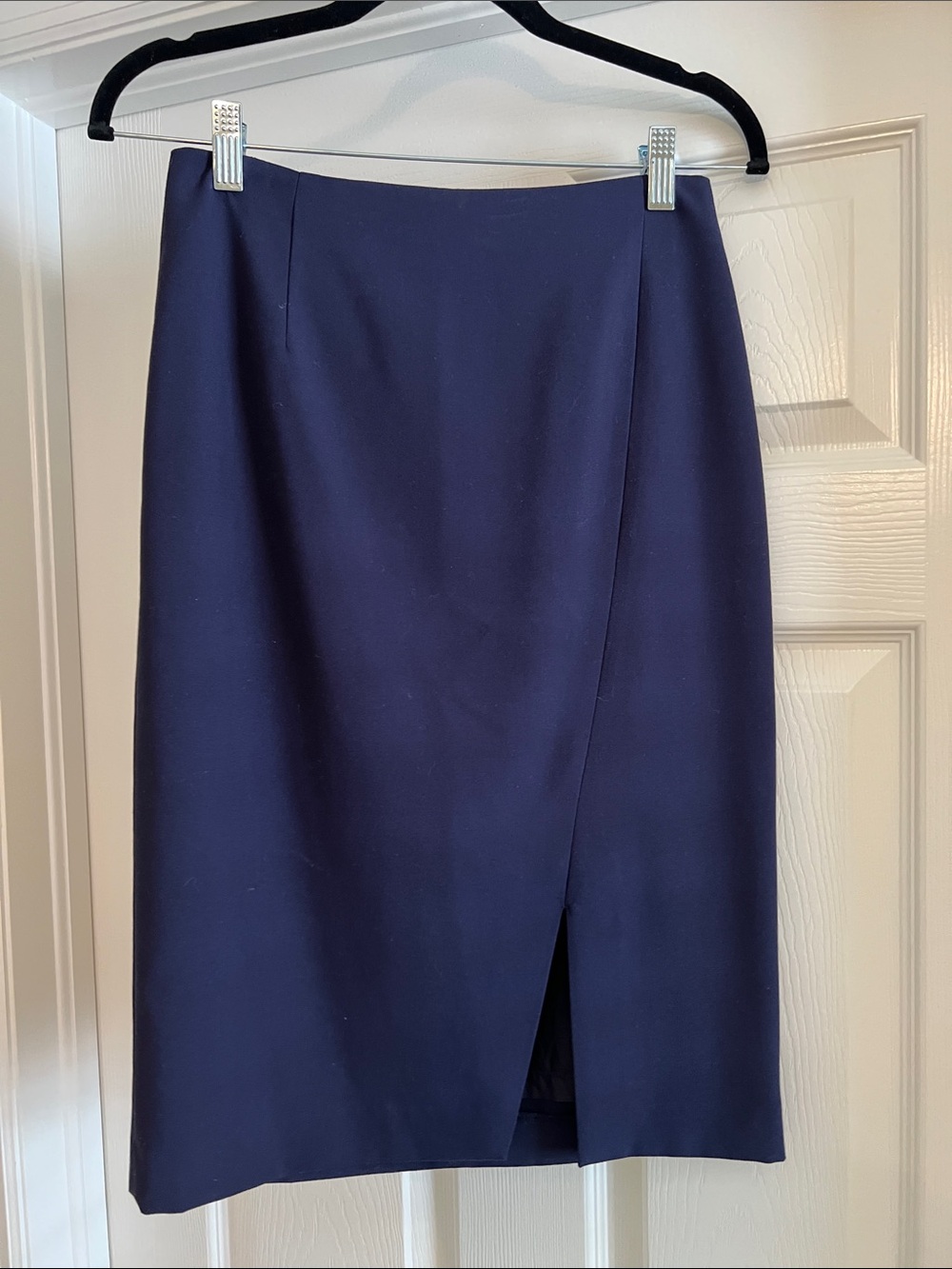 ANTONIO MELANI Dark Navy Pencil Skirt with Front Slit